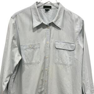 Lauren Jeans Co Light Blue Button Front Shirt Women’s 2X Cotton Preppy Y2K 90s